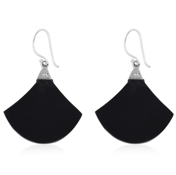 Abalone Shell Earrings, set in Sterling Silver 925. French Wire Fish Hooks. - Picture 4 of 5